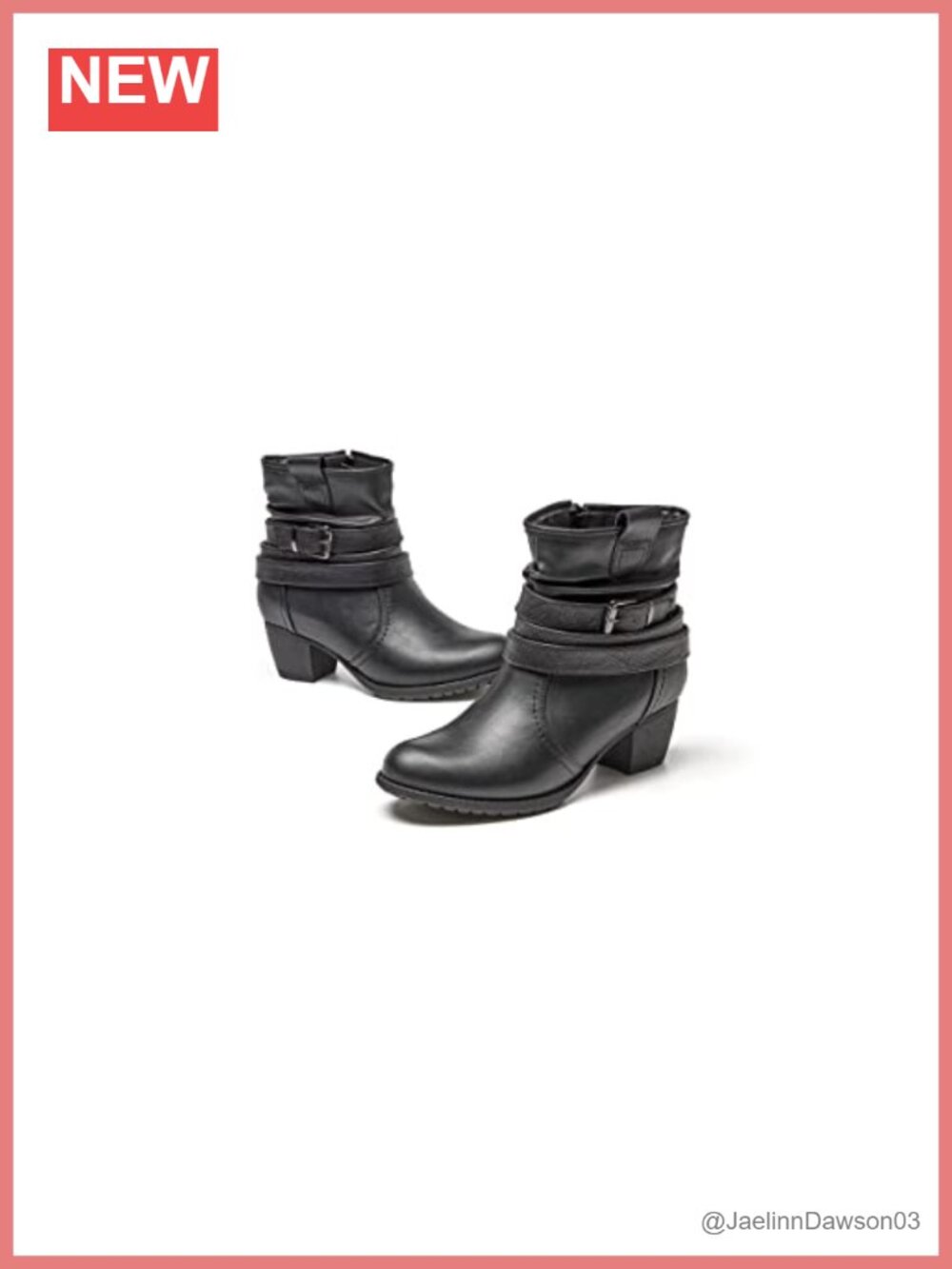 VJH confort Women's Mid Calf Boots Faux Leather Round Toe Low Heel Slouchy
